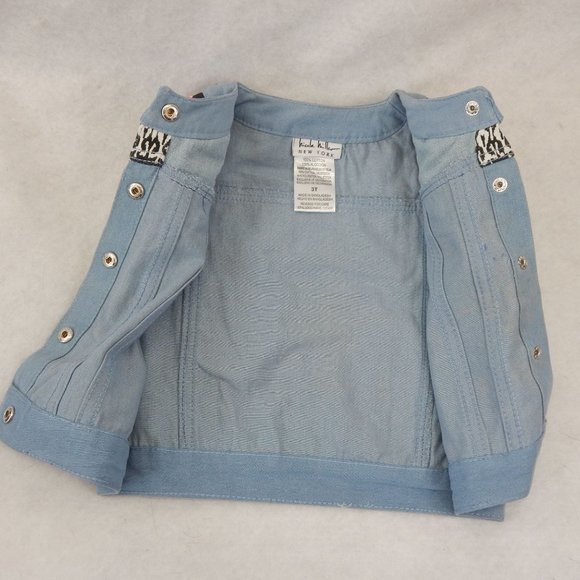 Nicole Miller Embroidered Button Up Vest Girls Size 3T - Picture 3 of 12
